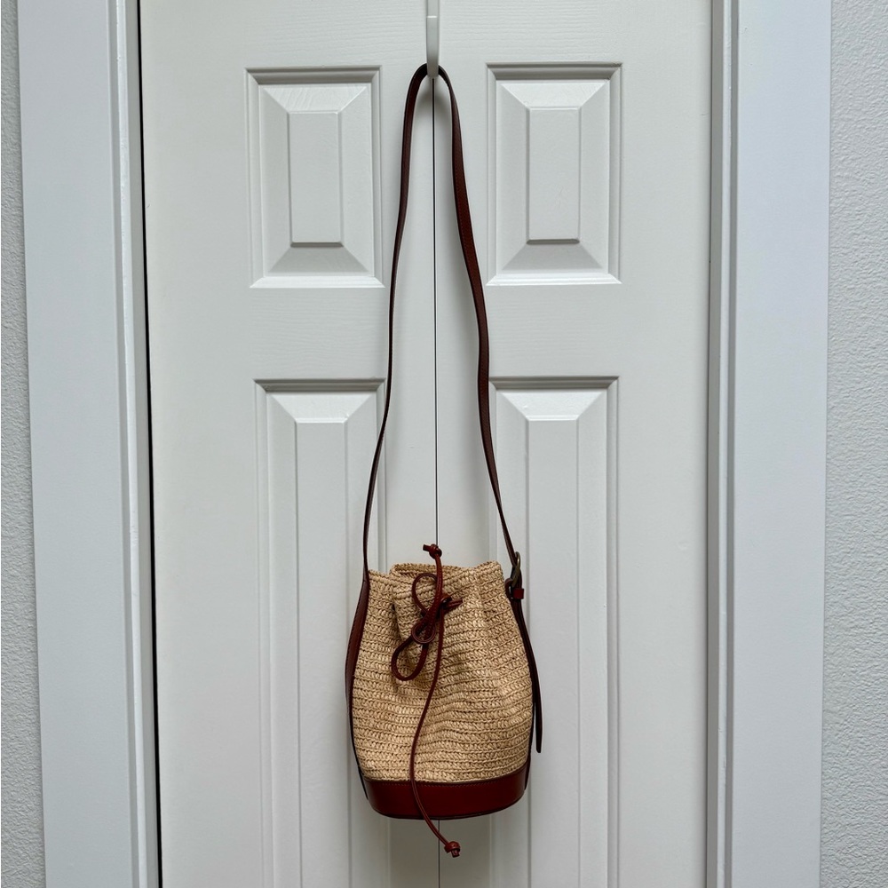 Sezane Raffia Bucket Bag